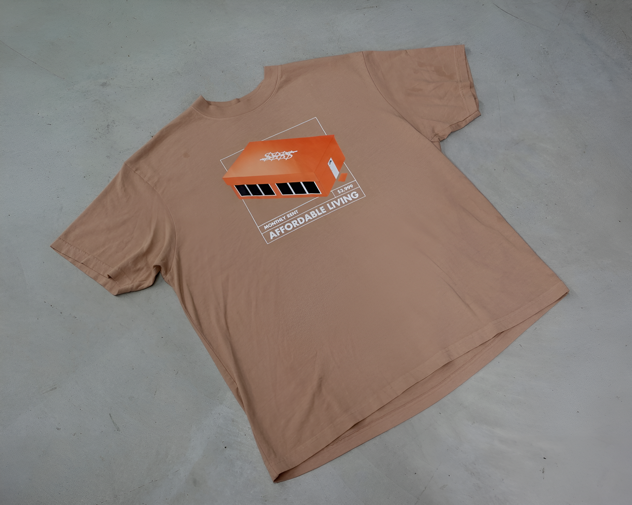 Paper Houses Oversized T-Shirt - Tan